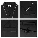 Men's Black Cotton Knit Bathrobe by NY Threads