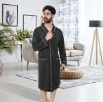 Men's Black Cotton Knit Bathrobe by NY Threads