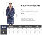 Men's Hooded Plush Fleece Plaid Bathrobe