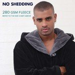 Men's Lightweight Hooded Black Bathrobe - Large