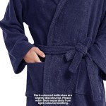 Navy Hooded Terry Cloth Bathrobe for Men