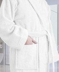 Men's 100% Cotton Plush Terry Hooded Robe