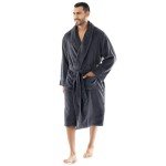 Men's Grey Plush Fleece Robe by Fruit of the Loom