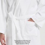 Men's White Cotton Terry Bathrobe - Large/X-Large