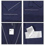 Lightweight Men's Cotton Knit Robe - Navy Blue