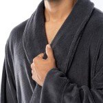 Men's Grey Plush Fleece Robe by Fruit of the Loom