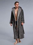 Men’s Ultra Soft Fleece Hooded Robe - Dark Gray