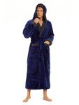 Men's Soft Plush Hooded Bathrobe with Pockets