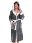 Men's Plush Hooded Fleece Kimono Robe - XL