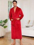 Cozy Plush Fleece Men's Bathrobe with Pockets