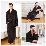 Men's Plush Fleece Long Robe - Big & Tall
