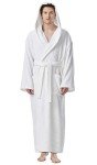 Men's Hooded Turkish Cotton Bath Robe - White
