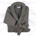 Charcoal 100% Cotton Waffle Robe, XL