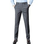 Men's Slim Fit Pinstripe Dress Trousers - Grey