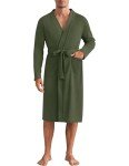 Lightweight Men's Waffle Bathrobe with Pockets