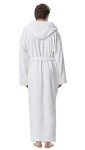 Men's Hooded Turkish Cotton Bath Robe - White