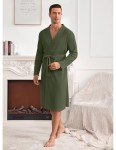 Lightweight Men's Waffle Bathrobe with Pockets