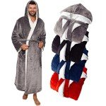 Men's Hooded Sherpa Bath Robe - Big & Tall
