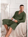 Lightweight Men's Waffle Bathrobe with Pockets
