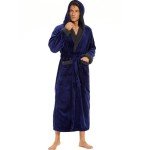 Men's Hooded Plush Robe with Pockets
