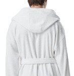 Men's Hooded Turkish Cotton Bath Robe - White