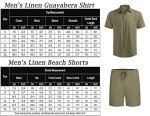 COOFANDY Men's Linen Suit Shirt and Shorts Set