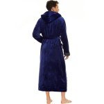 Men's Hooded Plush Robe with Pockets