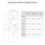 Vulcanodon Men's Fleece Hooded Bathrobe, Plaid Red