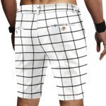 Men's Slim Fit Stretchy Plaid Chino Shorts