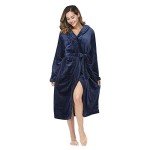 Men's Plush Fleece Hooded Nightgown with Pockets