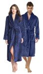 Linen Fleece Shawl Collar Kimono Robe
