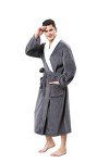 Men's Grey Soft Sherpa Bathrobe - X-Large