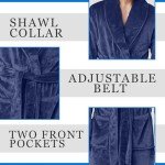 Linen Fleece Shawl Collar Kimono Robe