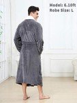 Men's Grey Soft Sherpa Bathrobe - X-Large
