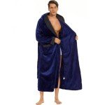 Men's Hooded Plush Robe with Pockets