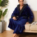 Men's Hooded Plush Robe with Pockets