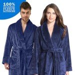 Linen Fleece Shawl Collar Kimono Robe