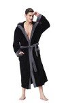 OUFANG Men's Hooded Spa Bathrobe - 2 Colors