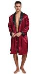 Burgundy Satin Robe and Shorts Set for Men