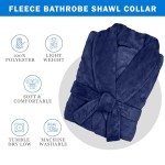 Linen Fleece Shawl Collar Kimono Robe