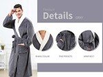 Men's Grey Soft Sherpa Bathrobe - X-Large