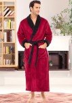 Burgundy Big & Tall Men's Winter Bathrobe