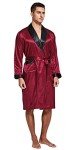 Burgundy Satin Robe and Shorts Set for Men