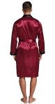 Burgundy Satin Robe and Shorts Set for Men