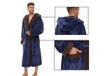 Men’s Cozy Hooded Fleece Bathrobe – Full Length