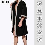 Men's Black Turkish Cotton Waffle Bathrobe - Small