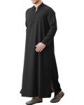 Men's Black Long Sleeve Kaftan Robe 3XL