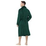 Men's Soft Plush Fleece Bathrobe with Pockets