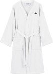 Lacoste Classic White Cotton Bath Robe for Men