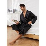 Men’s Lightweight Satin Kimono Robe - Black